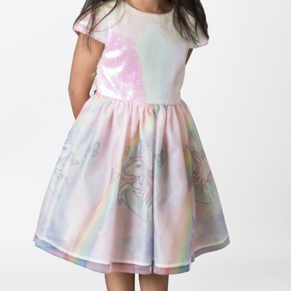 SEQUIN UNICORN PRINT DRESS